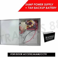 12VDC 3AMP UPS Power Supply / 3A+ 7AH Backup Battery for Door Access,CCTV