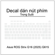 Transparent Decal for key buttons for Asus ROG Strix G16 (2025) G615