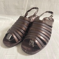 【Direct from Japan】Wide-fitting sandals, metallic brown, gladiator style, size M (EEE 3E)【Japan Excl