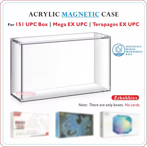 Acrylic Magnetic Display Case For 151 UPC Case 5MM Acrylic Clear Storage Box For Scarlet & Violet 15