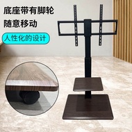 TV Floor Stand No-Drill TV Mount Horizontal Vertical Screen Rotating Live Streaming Cart with Wheels