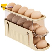 3 Tier Foldable Egg Holders,Rolling Egg Holder for Refrigerator,Automatic Rolling Egg Storage Tray,E