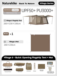 NATUREHIKE Village 6.0 Quick Setup Tent / Village 6.0 II Automatic Flagship Tent or 4 - 6 person
