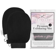 Seraphic Skincare (Original) Premium Exfoliating Mitt for Body (2pc) – 100% Vegan Viscose Traditiona
