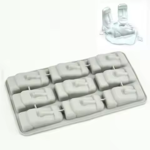 2025 New Moai Stone Carving Frozen Mini Silicone Ice Plate Ice Cube DIY Mold Summer Mini Silicone Ca
