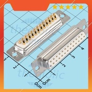 [2 Pieces]- DB25 Port Female 25 Pins Gold Plated 2 Rows Solder Wire Connector