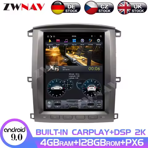 Android 10 For Lexus LX470/TOYOTA Land Cruiser LC100 2002 - 2007 PX6 Vertical Tesla With DSP Carplay