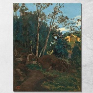 Grove Of Trees Among Rocks In Civita Castellana Jean-Baptiste-Camille Corot jbc24 Canvas Print