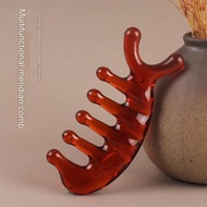 [COD] 1Pcs Wide Teeth Massage Comb Face Body Gua Sha Scraper Scalp Meridian Relax Natural Resin Five