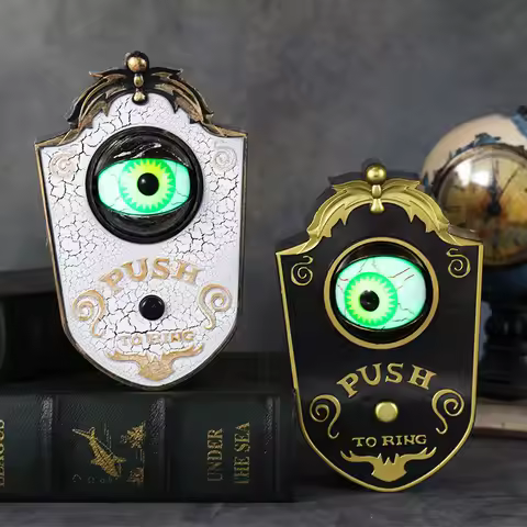 Halloween One-eyed Doorbell Decoration Electric Luminous Props Sound Doorbell Bar Secret Room Trick 