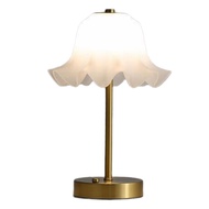 LED Wireless Flower Lamp Touch-Sensing USB Rechargeable Decorative Desk Light Dimmable Tricolored Re