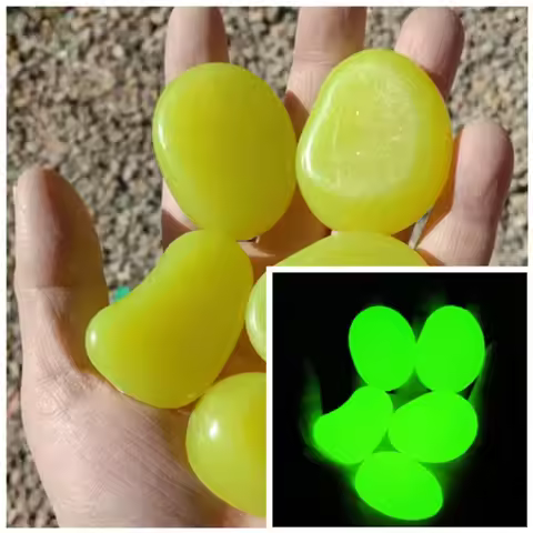 10pcs 4.5cm Luminous Pebbles Garden Glow in Dark Luminous Stone DIY Garden Gravel Big Stone Garden