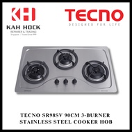 TECNO SR98SV 90CM 3-BURNER STAINLESS STEEL COOKER HOB + 1 YEAR WARRANTY