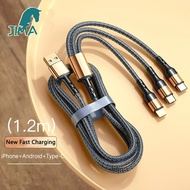 JIMA 3 in 1 USB to Type C Micro Fast Charging Cable For Apple iPhone 14 Pro Max Samsung S23 S22 Ultra Xiaomi 13 Charger Accessories
