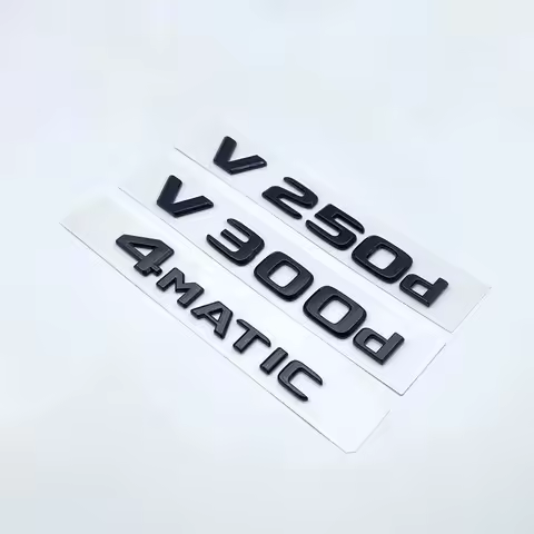 3D Glossy Black Letters V250d NIGHT EDITION ABS Emblem for Mercedes Benz V W447 Car Fender Badge Tru