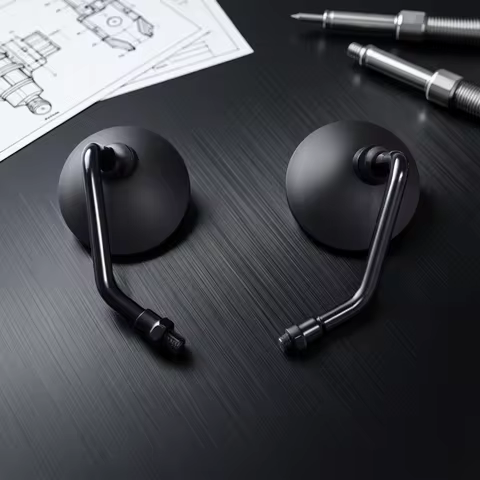 Motorcycle Rearview Mirrors Retro ABS 7/8'' Handlebar 8/10MM Round Mirror Universal For Vespa 50 125