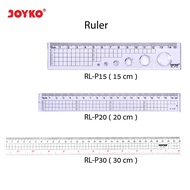 Joyko Ruler / Ruler 15 cm Ruler 20 cm/ 30 cm Transparent Ruler