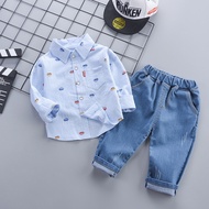 high quality baby boy clothing Casual childrens clothing Two-piece set kids boy outfit baby boy shir