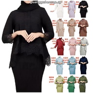 Baju Kurung Moden Baju Raya 2023 Lace Muslimah Long Sleeve Labuh Plus-size Baju Bridesmaid Nikah Kur