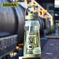 3000ml Reminder Water Bottle with Straw Scale Big Bottle 3Liter Gym Bottle Sport Water Bottles