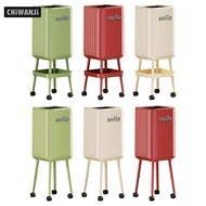 [CHiWANJi] Tall Trash Can with Wheels And Top Opening Trash Can with Compartments And Storage Functi