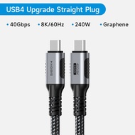 Hagibis USB 4 Cable Graphene Braided USB C To USB C 240W Fast Charging Cable With 8K60Hz 40Gbps Data Transfer Thunderbolt 4/3 Video Cord For iPhone 15/15 Pro Max iPad MacBook Pro Air Samsung Galaxy Huawei Matebook iPad Pro