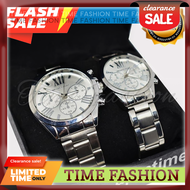 ✅APM Time ® MK Michael Kors 3 Chrono Watch for Men and Women Silver Dial Silver Stainless Steel Strap Couple Watch Flash Sale Fashion Formal Casual MKCS1 Best Selling High Quality Original Bracelet Jewelry