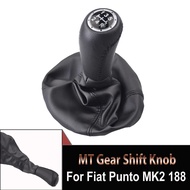 5 Speed Gear Shift Knob Lever Shifter Stick Gaitor Boot PU Leather Car Accessories For Fiat Punto MK
