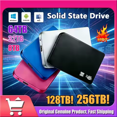 2026 New High-speed 4TB 8TB 16TB SSD Portable External Solid State Hard Drive USB3.0 Interface 128TB