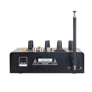 TECHCHIP-5-Channel Audio Mixer with UHF Wireless Microphone Studio Sound Mixer Bluetooth REC DJ Cons