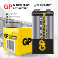 Bateri GP 9V Supercell Tahan Lama | GP 9V Battery Heavy Duty for Smoke Detector, Smart Tag [1Pcs]