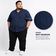 KEMEJA BIGBRAND Men's Knit Shirt Big Size Jumbo Premium - Men's Knit Shirt Large Size 2XL - 7XL
