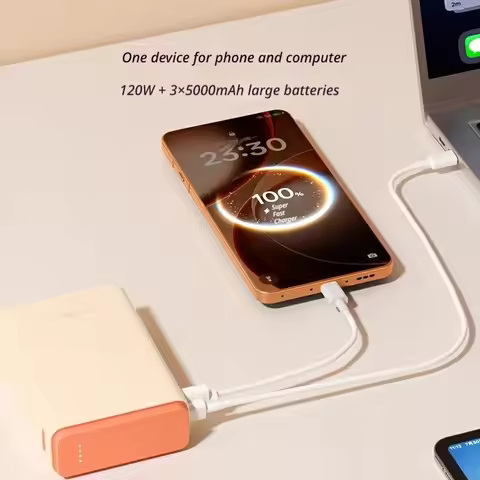 New OPPO SUPERVOOC 120W 15000mAh Power Bank Large Capacity Fast Charging Power Bank Portable Mobile 
