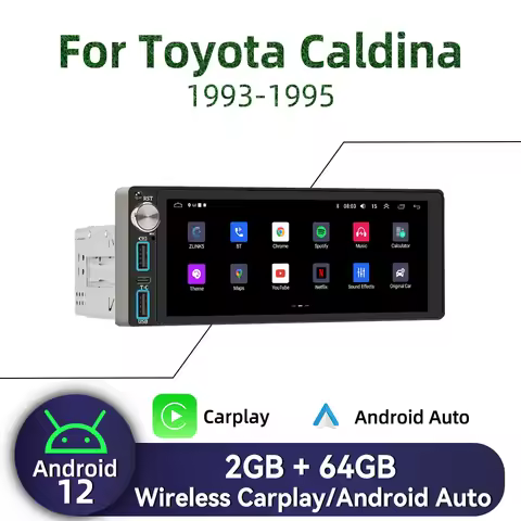 Carplay 6.86" Screen Multimedia 1Din Android Car Radio for Toyota Caldina 1993-1995 Head Unit Autora