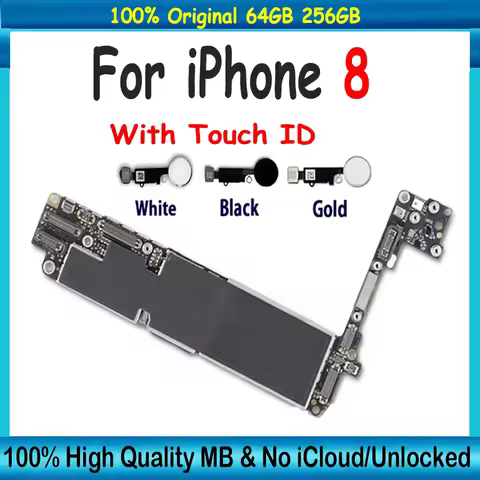 Mainboard For iPhone 8 Motherboard With Touch ID Good Working Well Good Plate Clean iCloud Main Logi