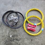 เวฟ110i ชุดล้อ ดุมเงา หน้าดิสหลังดั้ม 1.40/1.40x17 เวฟ110i 2009-2020 โลดำ + ยางนอก 2.00x17 + ยางใน 2