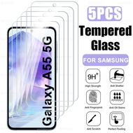 5Pcs Tempered Glass For Samsung Galaxy A55 5G Screen Protector Glass For Samsung A55 Samung Samsang A 55 55A HD Clear Film Cover