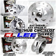 HUB CNC SLOT SILVER EX5 fi & EX5 DREAM WAVE125 W125s HUB REAR FRONT SPROCKET BRAKES @ BUYUNG / GANTA