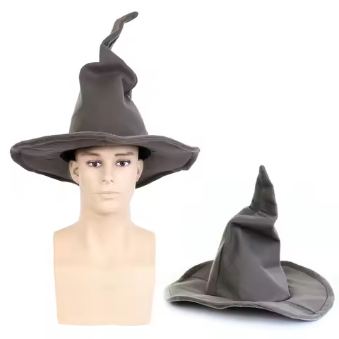 Adult Gandalf Hat Wizard Retro Gray Color Hobbit Cosplay Hat Men's Comic-Con Carnival Party Hallowee
