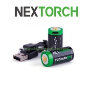 NEXTORCH CR123A 3V Lithium Battery - Rechargeable