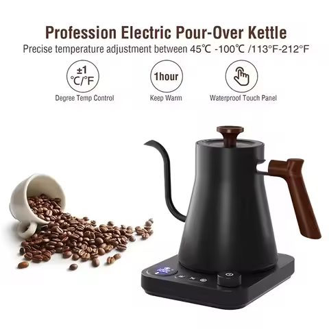 Smart Constant Temperature Electric Kettle Portable Coffee Pot Stainless Steel Gooseneck Travel Kett