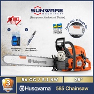 [NEW MODEL &amp; FREE SHIPPING] HUSQVARNA 585 ® Chainsaw 28" X-Tough Guide Bar &amp; Chain (Made in Sweden)