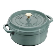 Staub Round Cast Iron Cocotte - Eucalyptus
