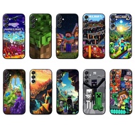 for Samsung F06 F16 F56 M06 M16 M56 5G S25 PRO Ultra edge 5G Minecraft Soft black phone case