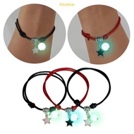 NICE 3 Pcs set Luminous Beads Bracelet Hand-woven Love Star Moon Cat Sisters Bracelet