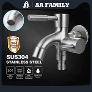 304 Stainless Steel 2 Way Faucet Bibcock Faucet 1in2 out Head Two Way Water Washer Tap Faucet