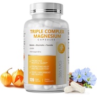 Triple Magnesium Complex - Magnesium Glycinate, Taurate & Malate Supplement with Omega3, Ashwagandha