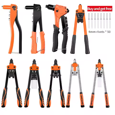 Hand Rivet Gun Set Professional Rivet Nut Riveter Construction Stapler DIY Hand Tool Riveter Tools E