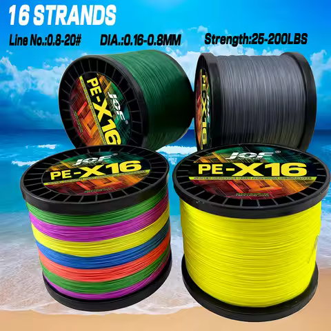 JOF 16X Braided PE Fishing Line 100/300m Strong Multifilament Line For All Water Fishing 25/32/40/55