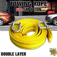 3/5M Heavy Duty Car Tow Cable Towing Pull Rope Strap Hooks Van Road Recovery